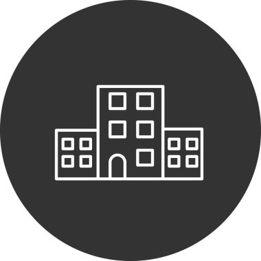 Bina. Web simgesi basit illüstrasyon