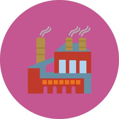 Fabrika. Web simgesi basit illüstrasyon 