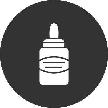 Ağ ve mobil uygulama tasarımınız için beyaz arkaplanda izole edilmiş sıvı yapıştırıcı şişe ikonu vektörü, yapıştırıcı logosu kavramı