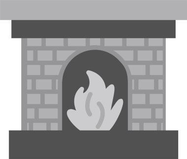 Şömine. Web simgesi basit illüstrasyon 