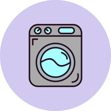 çamaşır makinesi ikon vektör çizimi