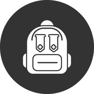 Sırt çantası. Web simgesi vektör illüstrasyonu