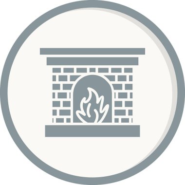 Şömine. Web simgesi basit illüstrasyon 