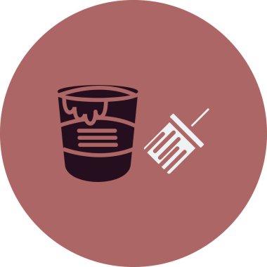 Boya kovası. Web simgesi basit tasarım