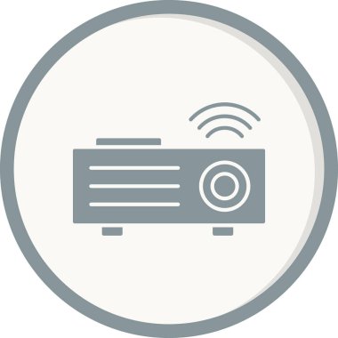 video projektör simgesi. Basit resimleme  