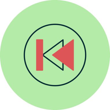 Önceki parça düğmesinin vektör illüstrasyonu