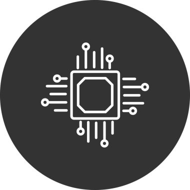 İşlemci. Web simgesi vektör illüstrasyonu 