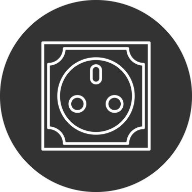 güç soketi simge vektör çizim