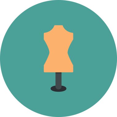 Manken ikonu. Web için kıyafet vektör sembolünün düz çizimi 