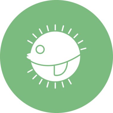 Kirpi Balığı simgesi vektör çizimi