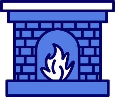 Şömine. Web simgesi basit illüstrasyon 