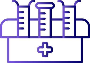 Tıbbi test tüpü. Web simgesi basit illüstrasyon