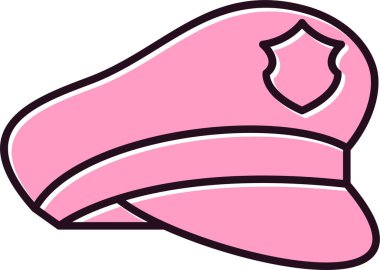 polis şapka simgesi vektör illüstrasyonu