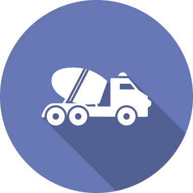 Çimento Kamyonu Web simgesi basit illüstrasyon