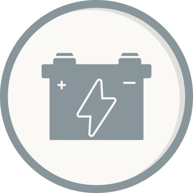 Araba aküsü. Web simgesi basit illüstrasyon