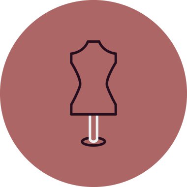 Manken ikonu. Web için kıyafet vektör sembolünün düz çizimi 