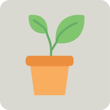 bitki pot ikonu vektör illüstrasyonu 