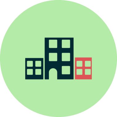 Bina. Web simgesi basit illüstrasyon