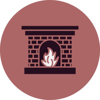 Şömine. Web simgesi basit illüstrasyon 