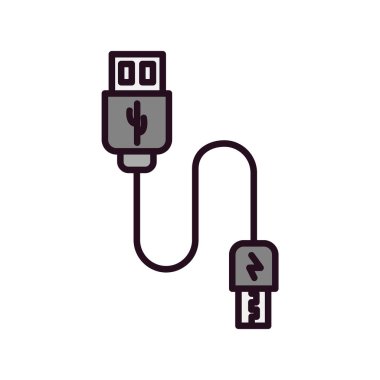 Usb Kablo simgesi, vektör illüstrasyonu