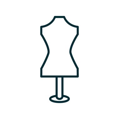 Manken ikonu. Web için kıyafet vektör sembolünün düz çizimi 