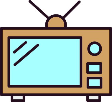 Eski televizyon. Web simgesi basit illüstrasyon