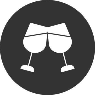 Şampanya simgesi, basit vektör çizim