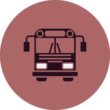 Okul Otobüs Simgesi Vektör İllüstrasyonu
