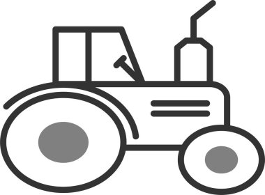 Traktör simgesi, vektör illüstrasyonu 