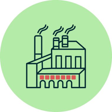 Fabrika. Web simgesi basit illüstrasyon 