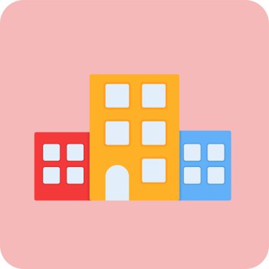 Bina. Web simgesi basit illüstrasyon