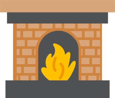 Şömine. Web simgesi basit illüstrasyon 