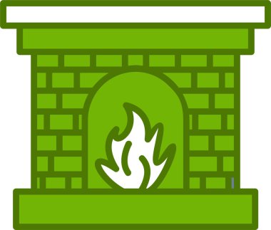 Şömine. Web simgesi basit illüstrasyon 