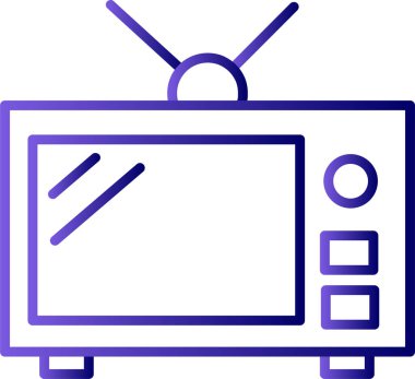 Eski televizyon. Web simgesi basit illüstrasyon