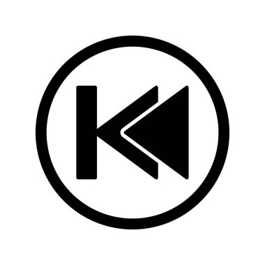 Önceki parça düğmesinin vektör illüstrasyonu