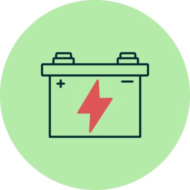 Araba aküsü. Web simgesi basit illüstrasyon