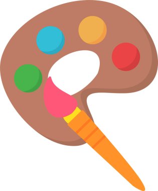 fırça, boya paleti, vektör illüstrasyonu 