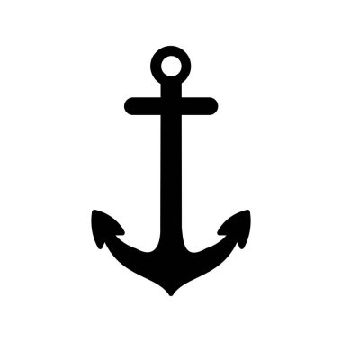 çapa simgesi. Denizcilik sembolü vektörünün basit bir gösterimi