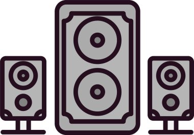 Hoparlörler. Web simgesi basit illüstrasyon