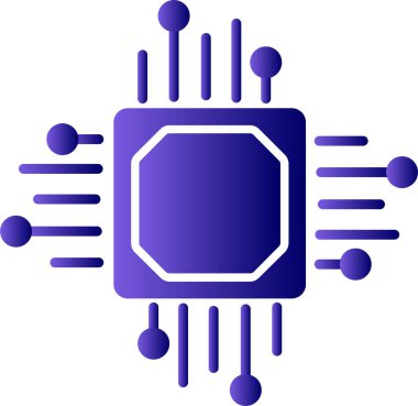 İşlemci. Web simgesi vektör illüstrasyonu 