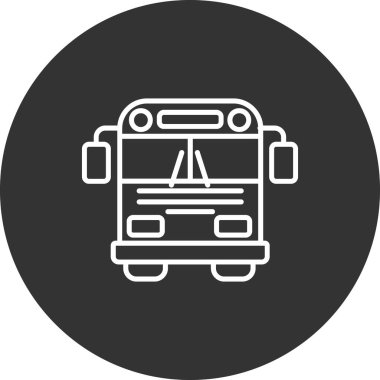 Okul Otobüs Simgesi Vektör İllüstrasyonu