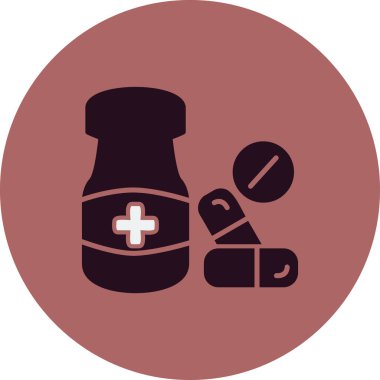 İlaç hapları. Web simgesi basit tasarım