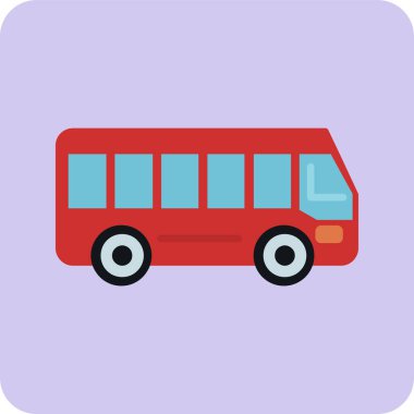 Otobüs. Web simgesi basit illüstrasyon 