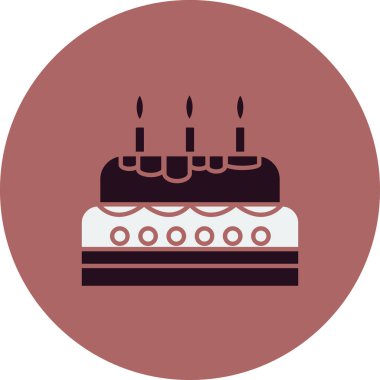 Doğum günü pastası. Web simgesi basit illüstrasyon