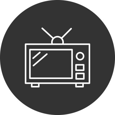 Eski televizyon. Web simgesi basit illüstrasyon