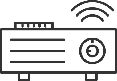 video projektör simgesi. Basit resimleme  