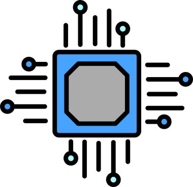 İşlemci. Web simgesi vektör illüstrasyonu 
