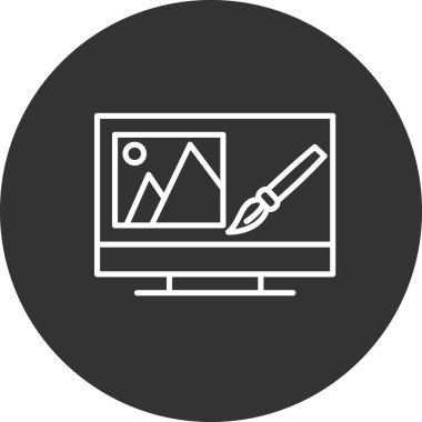 Fotoğraf düzenleme simgesinin vektör illüstrasyonu