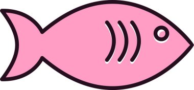 balık simgesi vektör illüstrasyonu