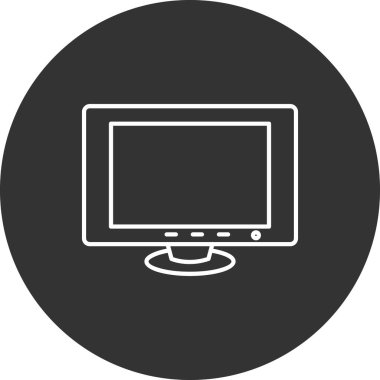 bilgisayar monitör simgesini vektör çizim 